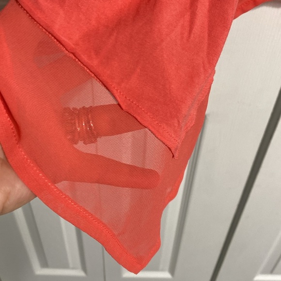 Orange lightweight knit open cardigan cover up Size L//XL - Picture 7 of 12